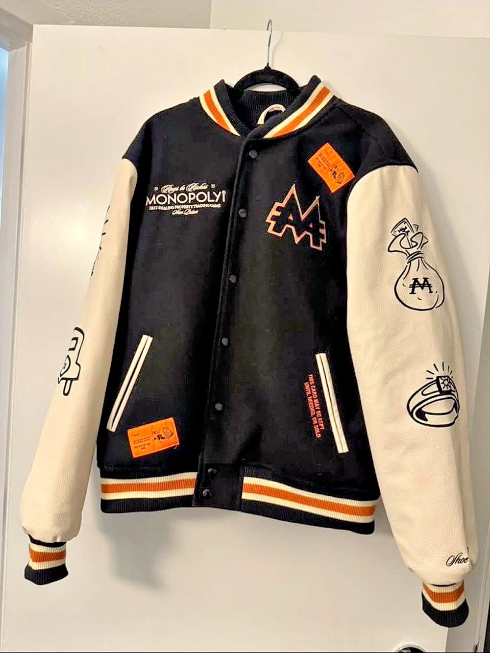 Monopoly Shoepalace Monopoly Varsity Jacket Varsity Jacket Black & White 2XL